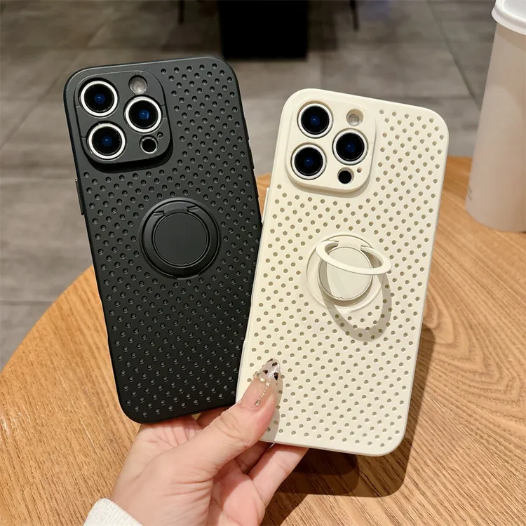 苹果16proMAX手机壳新款透气iPhone15plus网孔散热保护套14pro创