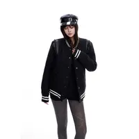 凉皮 秋冬新款百搭时尚黑色拼接时尚休闲短外套女N260079