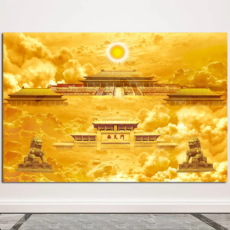 【厂家直销】天宫背景图客厅佛堂墙壁画招财旺宅道观寺庙墙壁画挂画