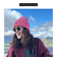 HIMEGANJANE 秋冬100%纯羊毛保暖针织冷帽 241166