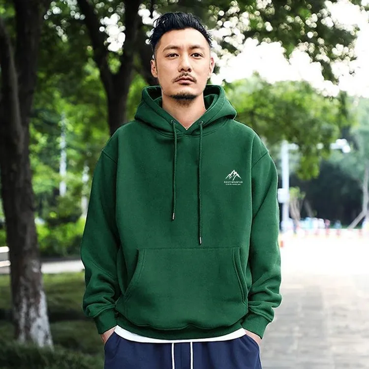 美式潮牌男装连帽卫衣男春秋新款宽松简约情侣装上衣加绒男士外套