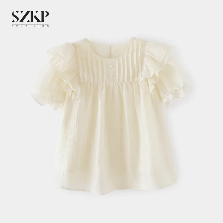 SZKP薄款透气娃娃衫女童夏季新款儿童洋气套头衬衫YNYX551345