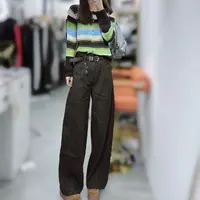炫彩阁66227【水洗休闲时尚弯刀休闲牛仔裤】