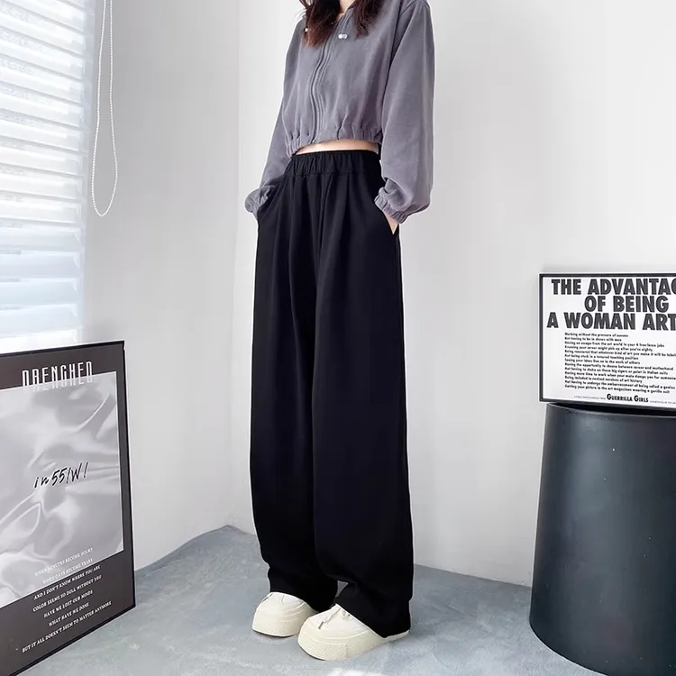 大码阔腿裤女款爆款2025早秋新款胖mm宽松显瘦休闲垂感山本运动裤