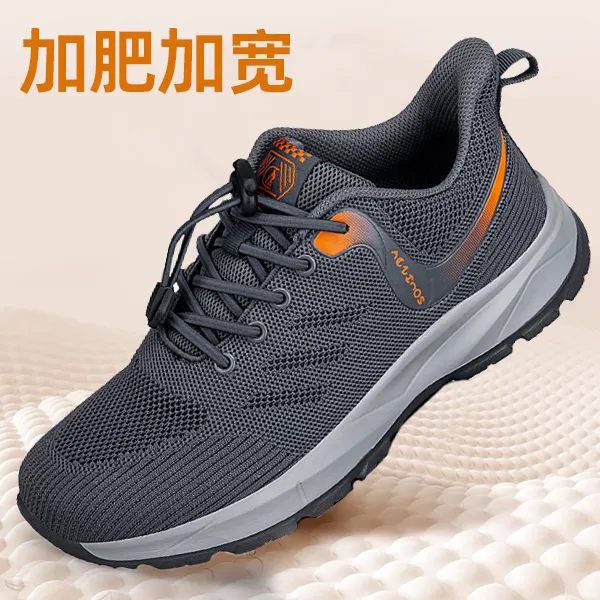 足力健安全老人鞋官方正品老人鞋轻便防滑宽松版男鞋圆头加肥脚胖