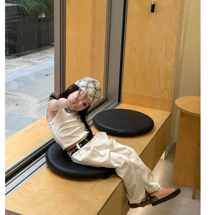 现货】壹妈韩版女童时髦洋气套装夏季新款洋气圆领白色背心长裤