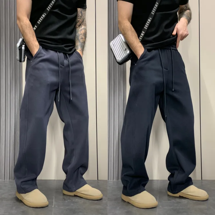 新款宽松直筒长裤2026年男款垂感纯色休闲时尚百搭男士秋季新款潮