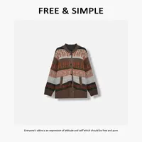 Free&Simple-‘济州岛’秋冬款极简小众设计感海岛风开衫毛衣-W5008