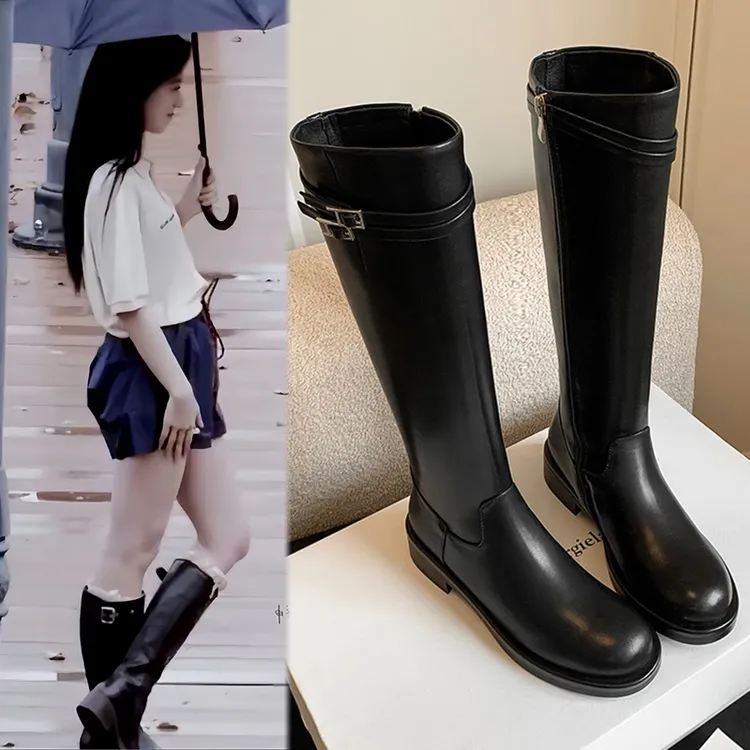 骄阳似我赵今麦聂曦光同款长靴骑士靴百搭显腿直胖MM加肥加大加宽