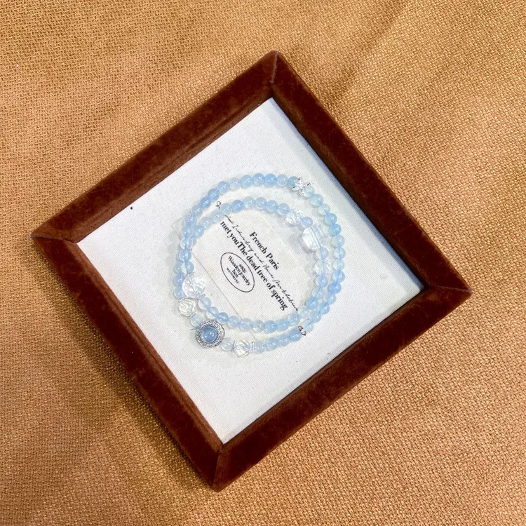 【海底星空】独立/说服力 海蓝宝天然水晶手串原创设计款 手工百搭