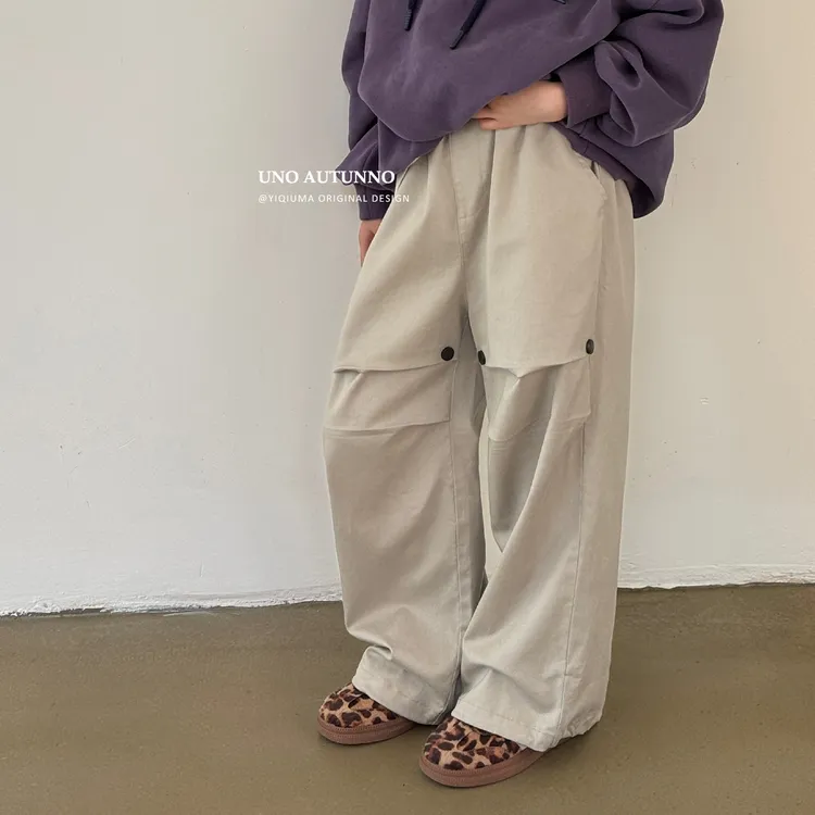 现货「UNO AUTUNNO」【一秋最爱】天絲棉女中大童直筒长裤GQ1896