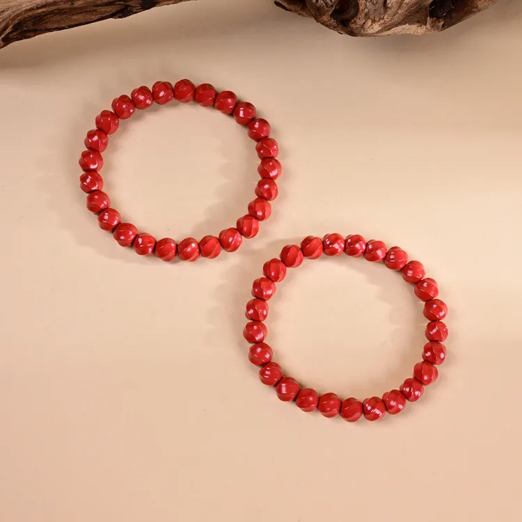 含辰砂工艺品朱砂单圈手串-多样性发一件-7.5mm+ V3473-M（甄选）