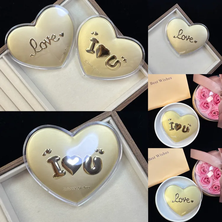 含金工艺品【中国金店】52mg金爱心大饼我爱你love送女友七夕礼物