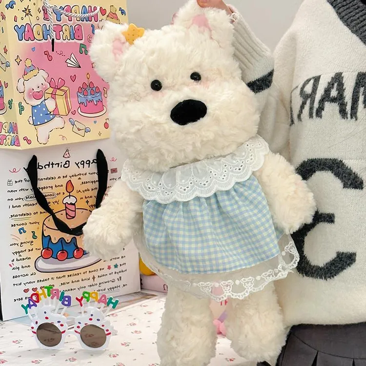 会跑步的西高地小狗玩偶女生睡觉抱枕娃娃毛绒公仔玩具生日礼物男