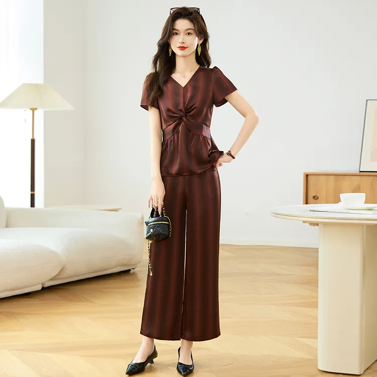 【上衣+裤子】优雅新款气质时尚大气减龄休闲显瘦套裤M-4XL-20865-q