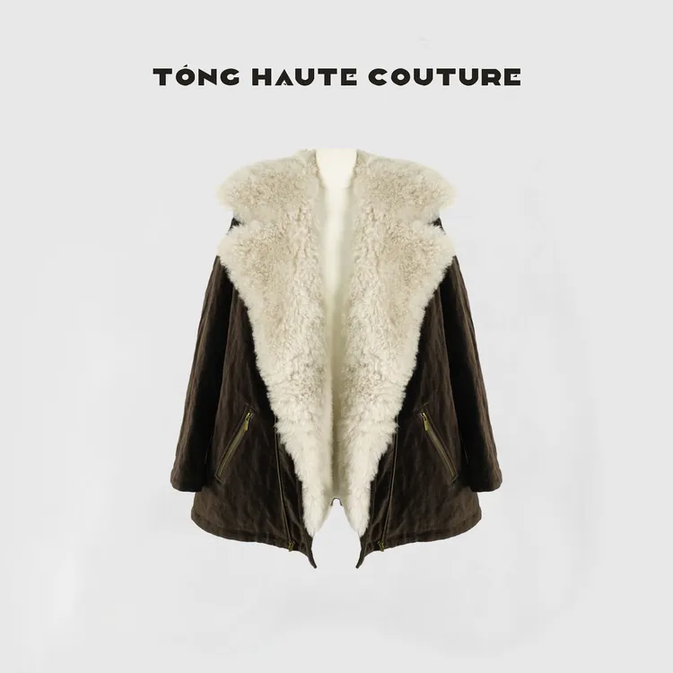 【风眠罗帐】冬季新国标90白鹅绒拼接羊皮毛一体时尚鹅绒服 YW510