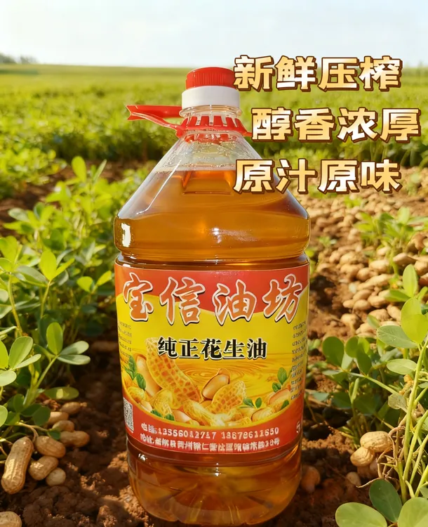 红皮花生油5L压榨凉拌炒菜烹饪特香纯正家用浓香