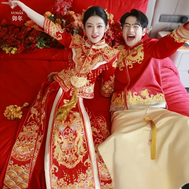 高端重工龙凤褂秀禾服2025新秋冬新娘结婚中式嫁衣敬酒服出阁回门