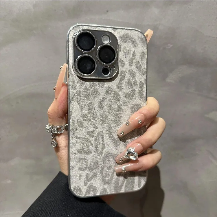 日本进口无印MUJ小众豹纹全包镜头膜苹果16手机壳15promax防摔14