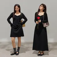 张大人【贝多芬乐】大码女装微胖妹妹蝴蝶结修身显瘦百搭长袖连衣裙