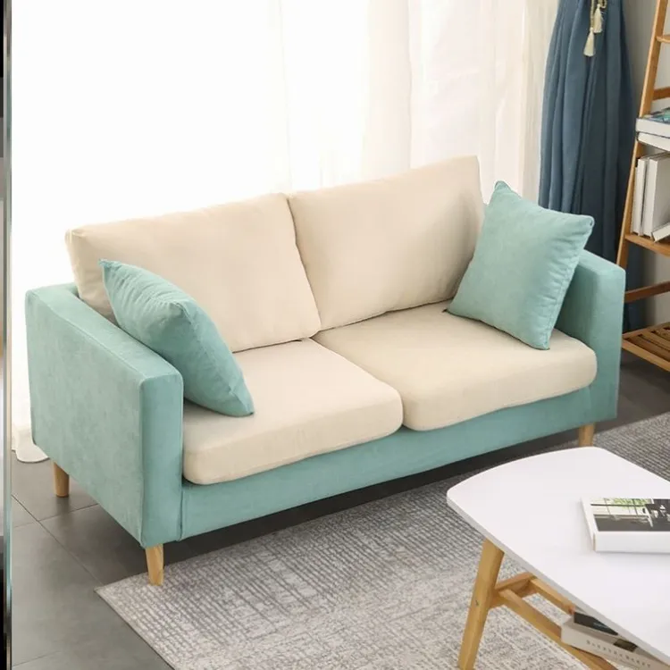 客厅简约双人出租房公寓简易北欧经济型家用单人三人位可爱沙发椅