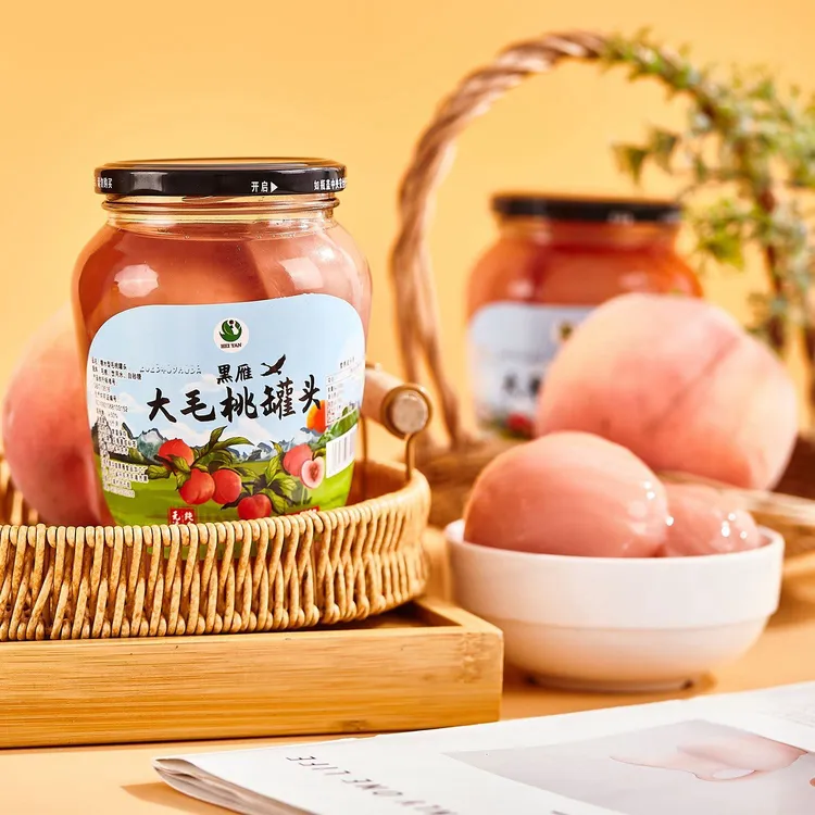 【大毛桃罐头】丹东黑沟大毛桃罐头酸甜爆汁新鲜水果制作