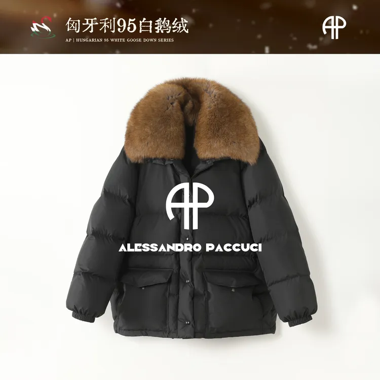 AP洛哥54013RR【大脸盆/鹅王】匈牙利95白鹅绒+狐狸毛领保暖羽绒服