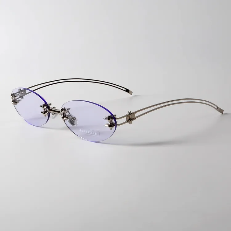 404的店复古椭圆形五角星韩版时髦Y2K墨镜ins网红同款太阳眼镜女