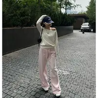 Our2【粉粉低腰卫裤】抽绳百搭直筒休闲卫裤【B7835】