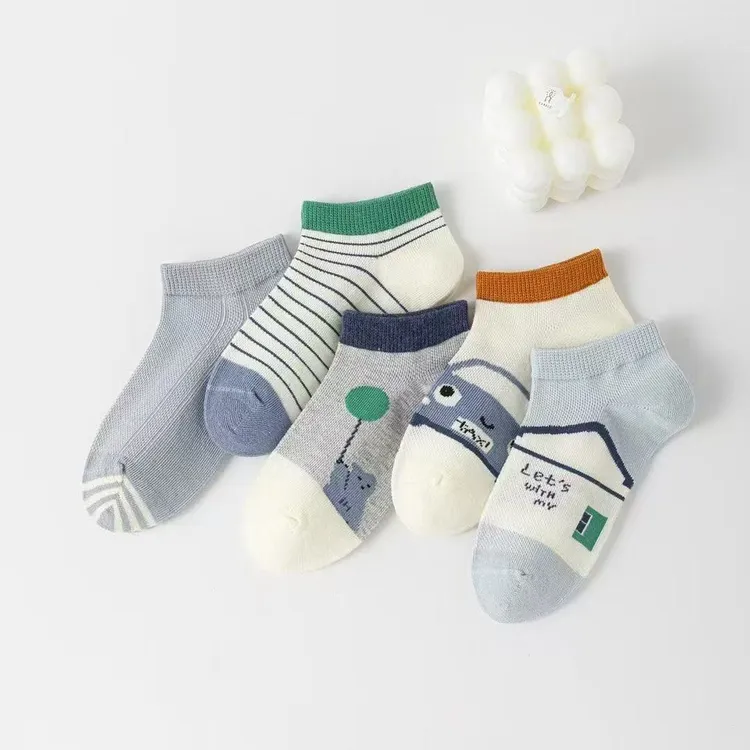 无骨缝合~六指鼠儿童袜子男童宝宝春夏季中大童小孩学生网眼船袜