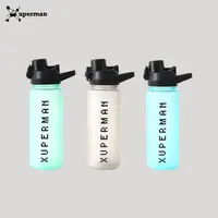 Xuperman运动水杯大容量原创像素卡通图案高颜值户外骑行便携杯子