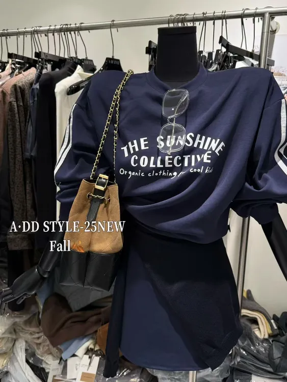 秋季新款韩系圆领卫衣搭配高腰裤时尚两件套