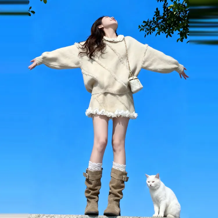 2025秋冬穿搭套装毛衣连衣裙子时尚百搭气质衣服高级感小香风短裙