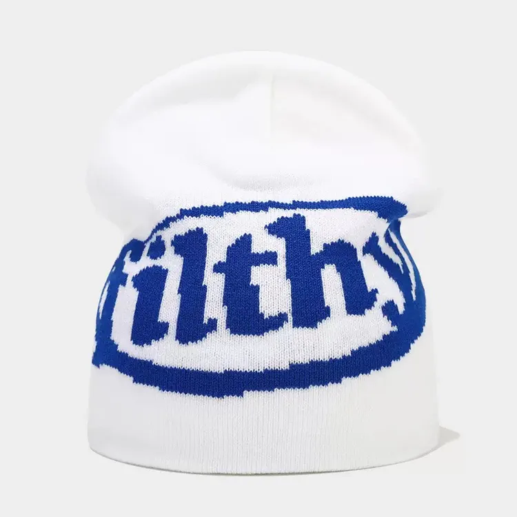 新款时尚filthy字母保暖毛线帽男女嘻哈休闲弹力针织提花帽子