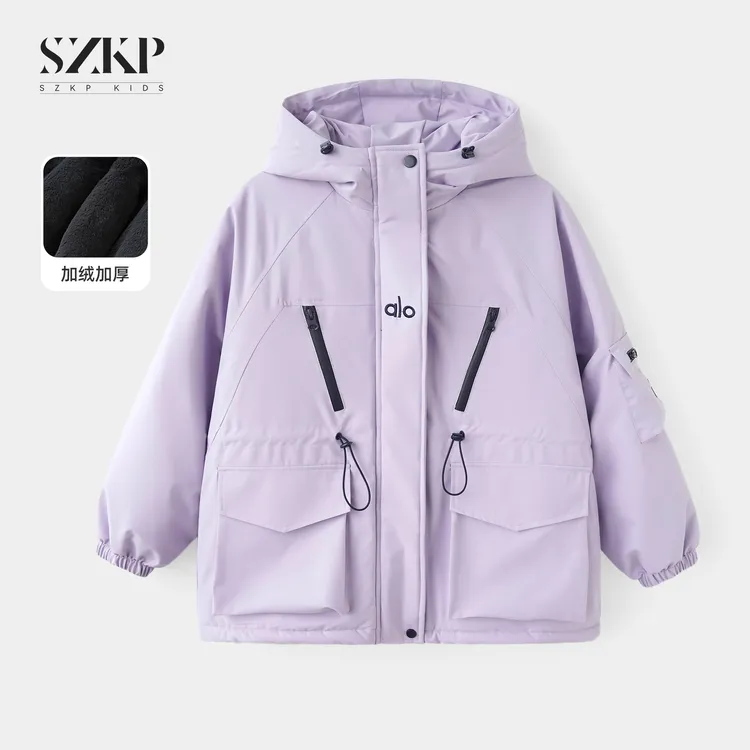 SZKP冬季新款女童装保暖上衣中大童休闲儿童加厚外套YLYD557167