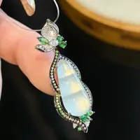 VISING珠宝天然A货翡翠吊坠（缅）18k金镶嵌919