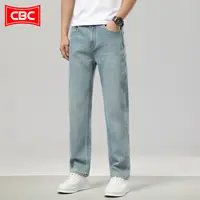 CBC牛仔裤男士修身小脚裤2025新款秋季直筒男裤弹力休闲男款裤子