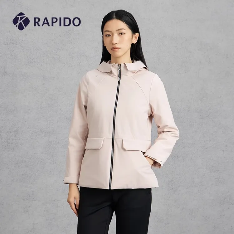RAPIDO雳霹道2025年春季休闲女士连帽收腰中长保暖外套CP5Z38P01