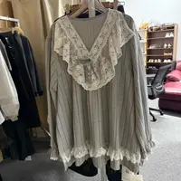 B51770新款蕾丝花边纯色甜美公主风宽松长袖家居服睡衣套装可外穿