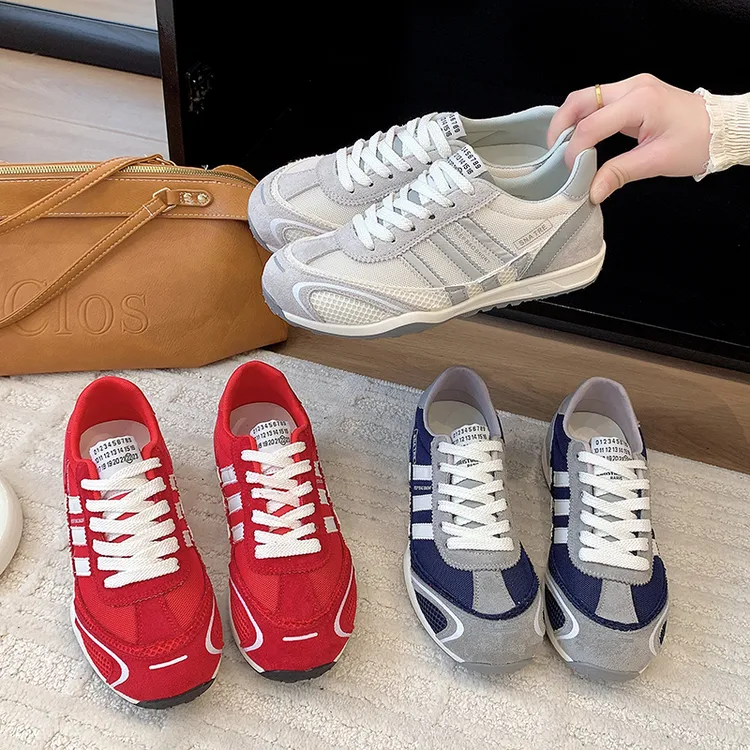 复古增高德训鞋女款2025新款夏季百搭透气网面阿甘鞋软底登山鞋