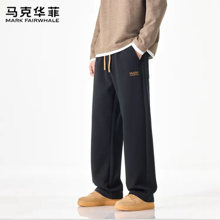 马克华菲2025新款秋季宽松直筒百搭休闲裤男士美式潮牌运动长裤子