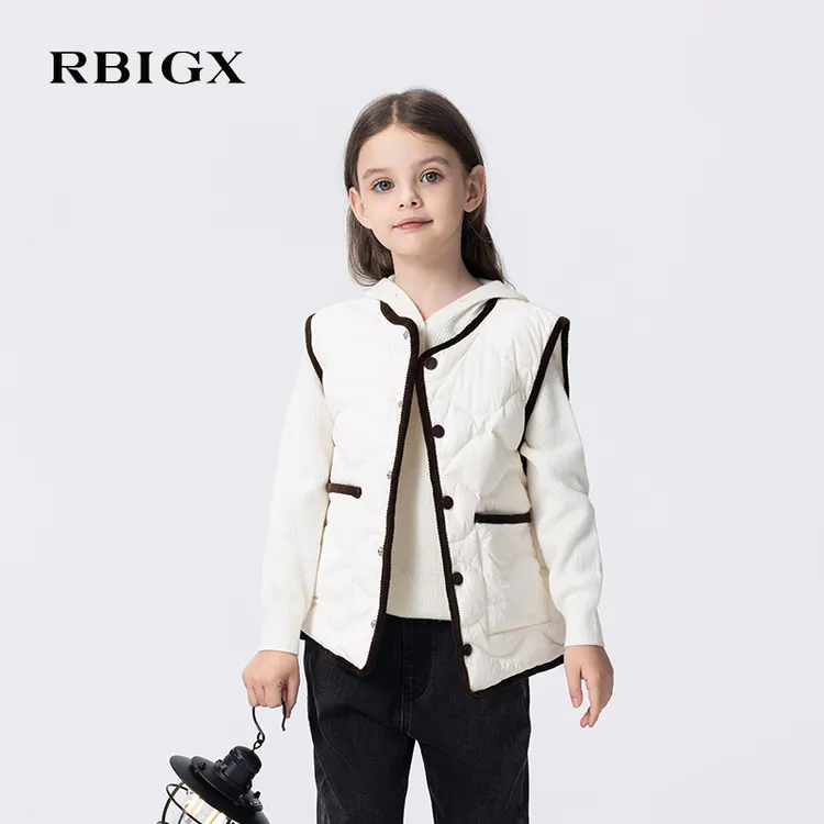RBIGX瑞比克童装2025秋冬新款灯芯绒羽绒保暖复古马甲YF4CR1866