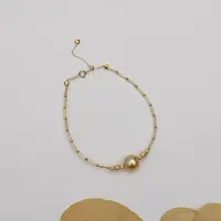 18K金南洋金珠手链9-10mm