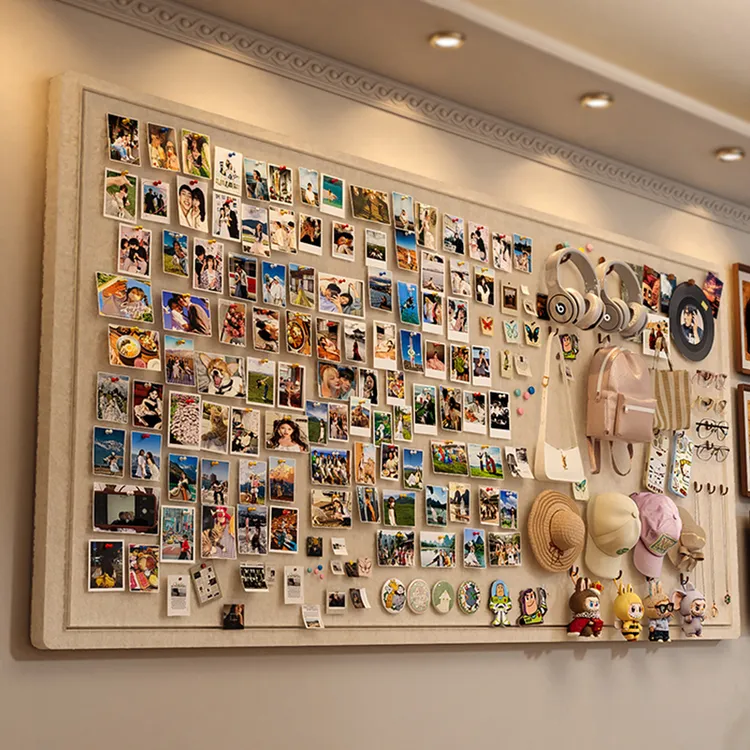 毛毡照片墙玄关墙贴展示板免打孔宿舍卧室客厅留言板墙面装饰展示