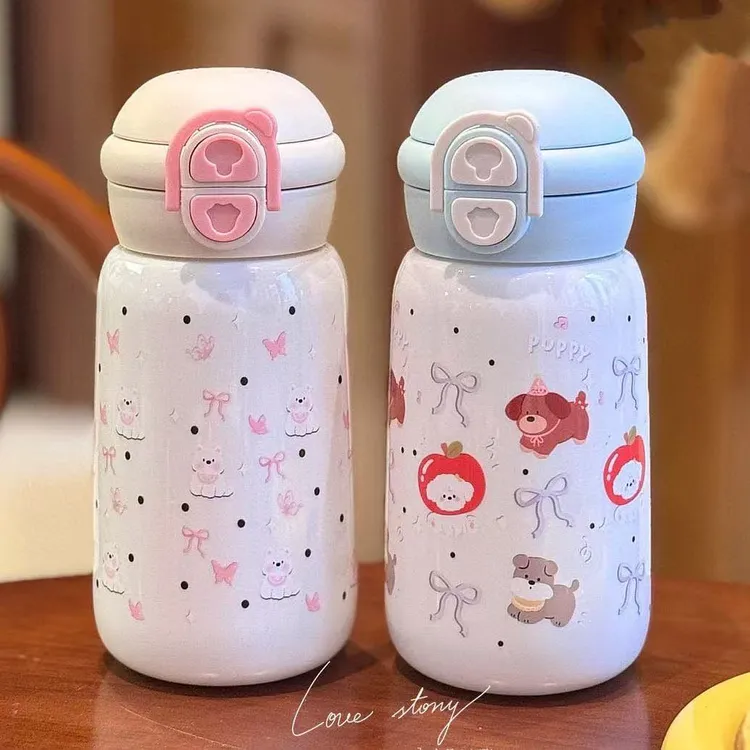 女生女款高颜值水杯ins上学可爱夏季夏天儿童专用吸管水杯杯子