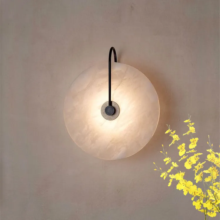 跨境西班牙云石北欧简约客厅背景墙壁灯设计师卧室床头楼梯灯
