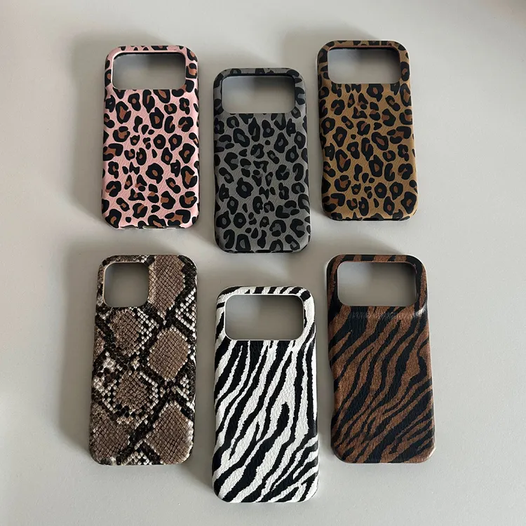 全包小众欧美蛇纹豹纹斑马手机壳适用苹果17PROMAX蛇皮纹手机壳