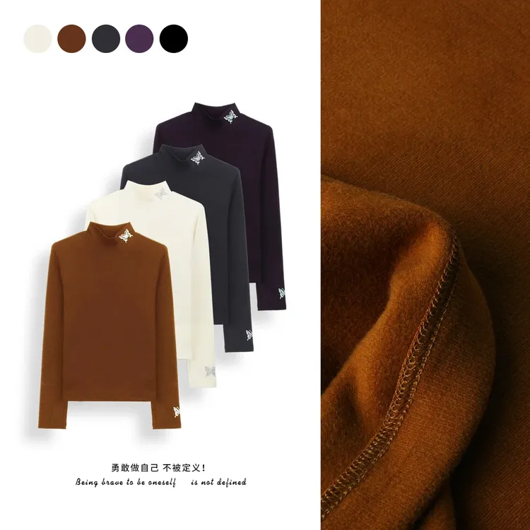 水晶之恋~设计师高定！蝴蝶烫钻潮流小立领长袖！