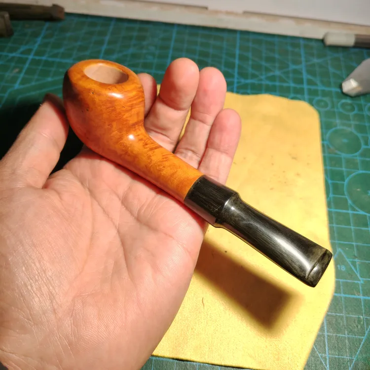 3㎜烟道 石楠木烟斗 全新微瑕疵 适合新人练手 送压棒通条 编号02