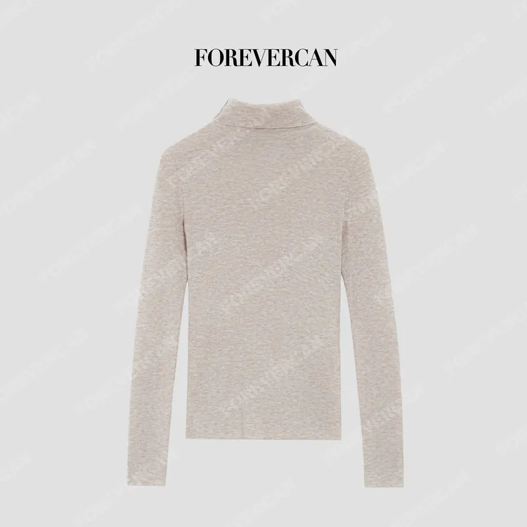 FOREVERCAN“上头打底”超细绵羊毛高领修身花纱针织打底毛衣MY4766